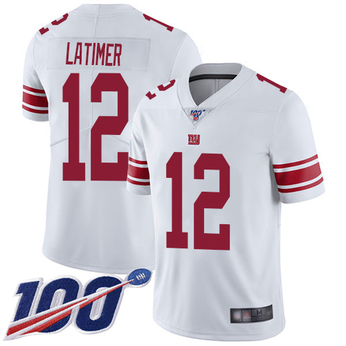 Men New York Giants 12 Cody Latimer White Vapor Untouchable Limited Player 100th Season Football NFL Jersey